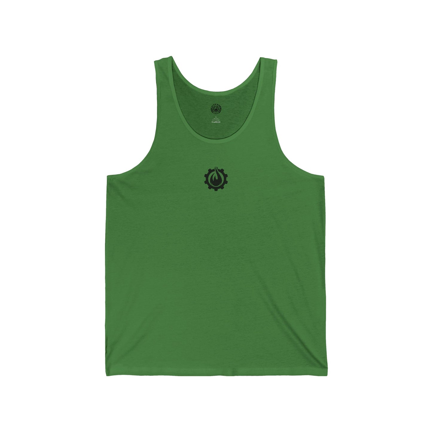 Camiseta sin mangas unisex Fireball Gear - Flame &amp; Gear - Negra