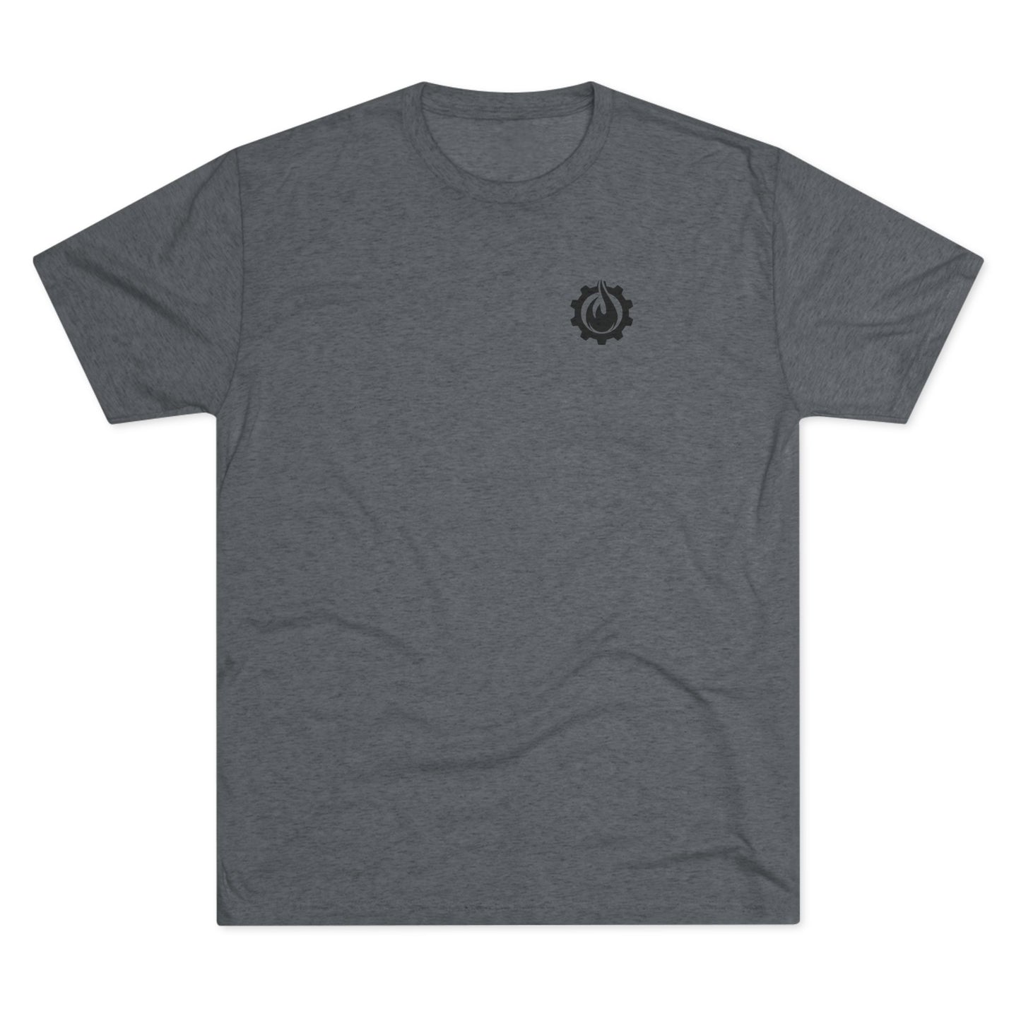 Fireball Gear - Flame &amp; Gear - Camiseta unisex de mezcla triple negra