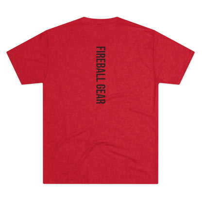 Fireball Gear - Flame &amp; Gear - Camiseta unisex de mezcla triple negra