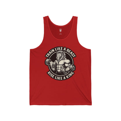 Entrena como una bestia, asciende como un rey - Camiseta sin mangas unisex