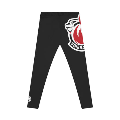 Leggings Fireball 3D para mujer, color negro