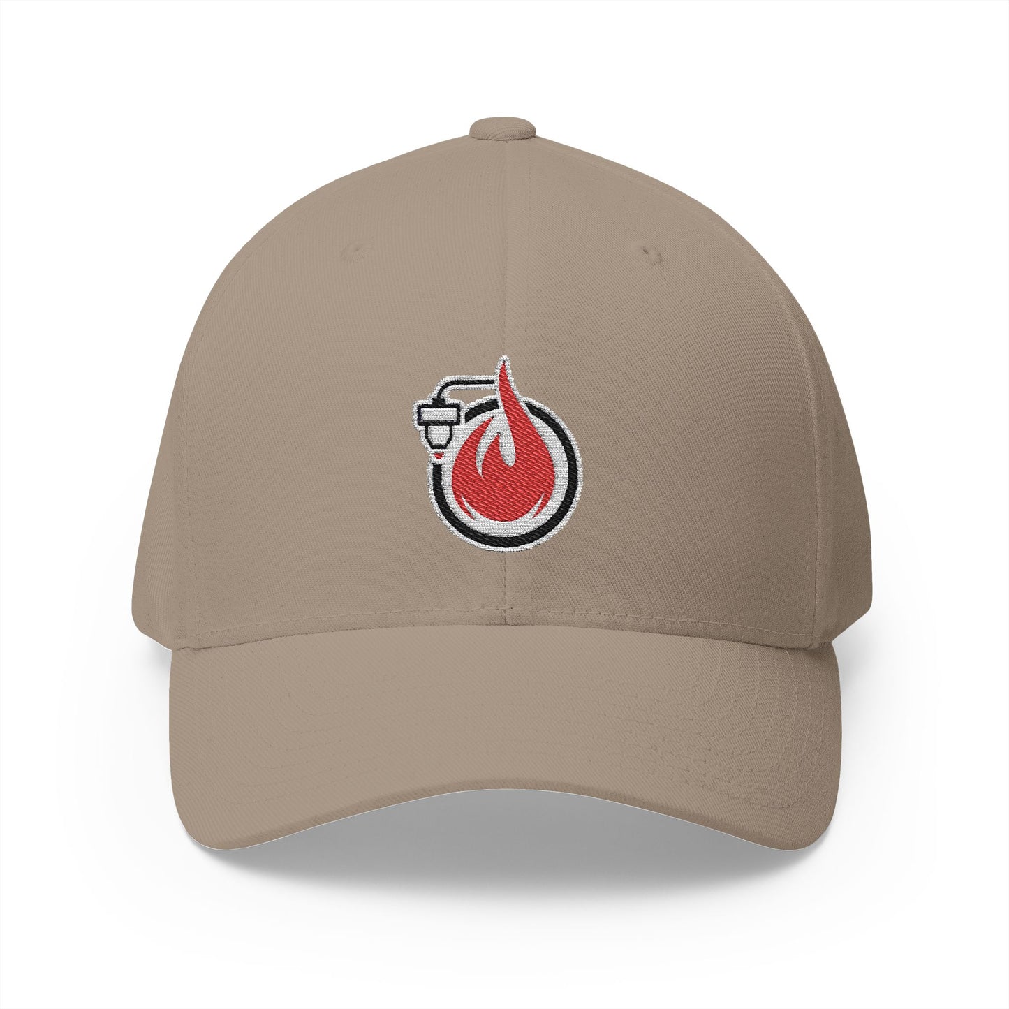 Fireball 3D - Brand Logo - Red & White - Light Colors - FlexFit Cap