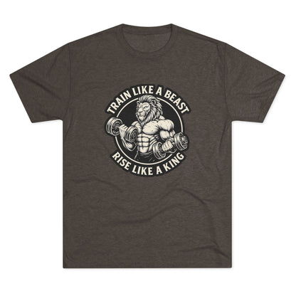 Beast Mode Series - Train Like a Beast, Rise Like a King - Unisex Triblend T-shirt