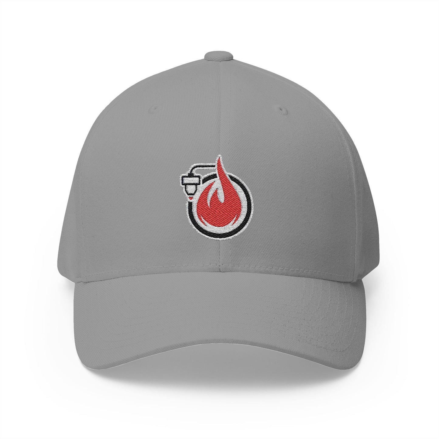 Fireball 3D - Brand Logo - Red & White - Light Colors - FlexFit Cap