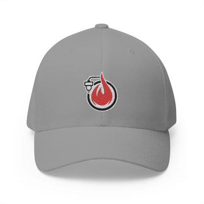 Fireball 3D - Brand Logo - Red & White - Light Colors - FlexFit Cap