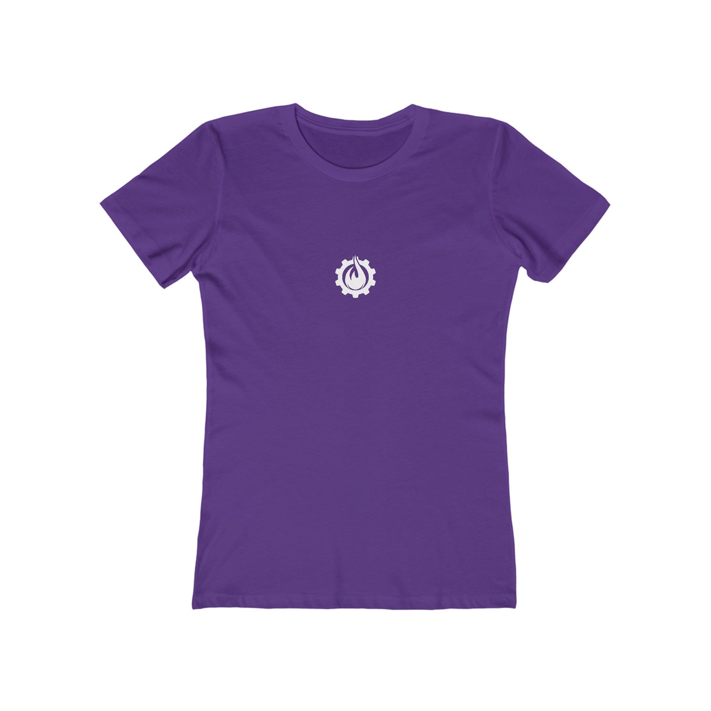 Fireball Gear - Flame &amp; Gear - Camiseta ajustada para mujer - Blanca