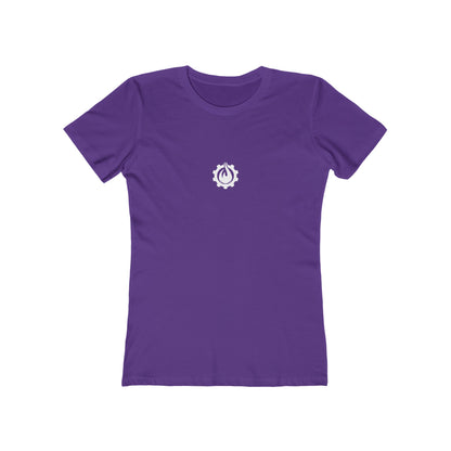 Fireball Gear - Flame &amp; Gear - Camiseta ajustada para mujer - Blanca