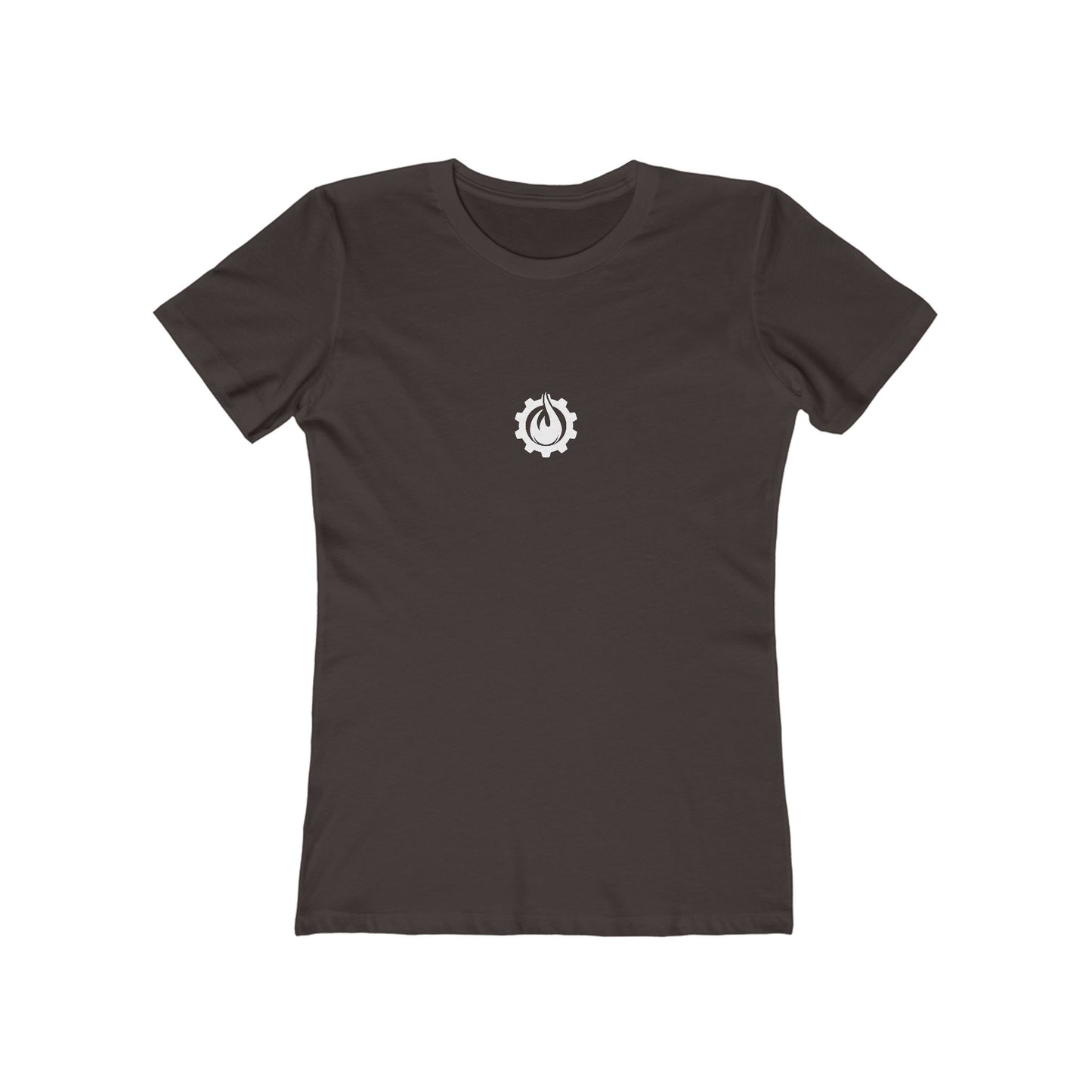 Fireball Gear - Flame &amp; Gear - Camiseta ajustada para mujer - Blanca