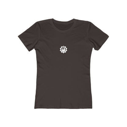 Fireball Gear - Flame &amp; Gear - Camiseta ajustada para mujer - Blanca