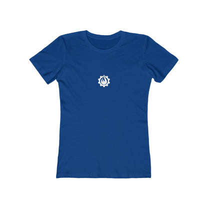 Fireball Gear - Flame &amp; Gear - Camiseta ajustada para mujer - Blanca