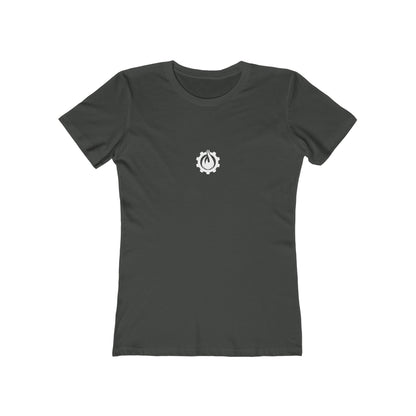 Fireball Gear - Flame &amp; Gear - Camiseta ajustada para mujer - Blanca