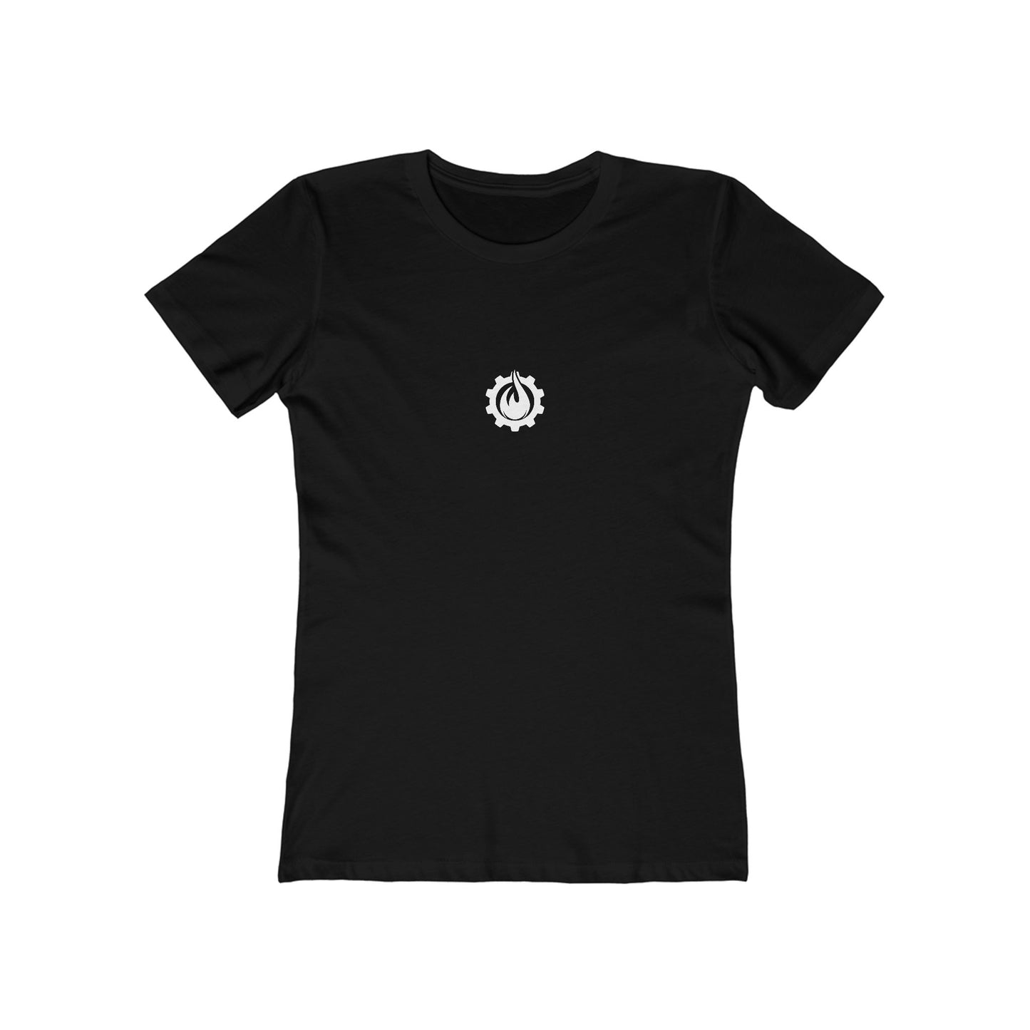 Fireball Gear - Flame &amp; Gear - Camiseta ajustada para mujer - Blanca