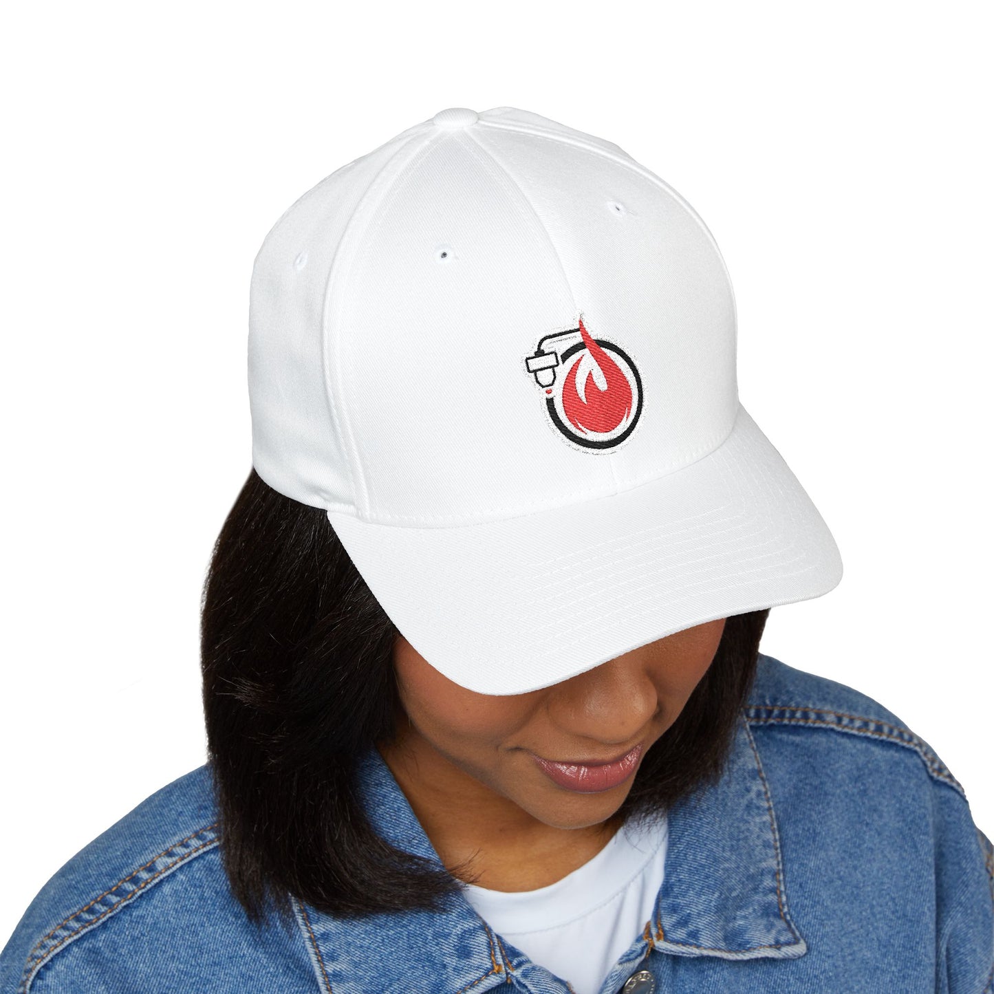 Fireball 3D - Brand Logo - Red & White - Light Colors - FlexFit Cap