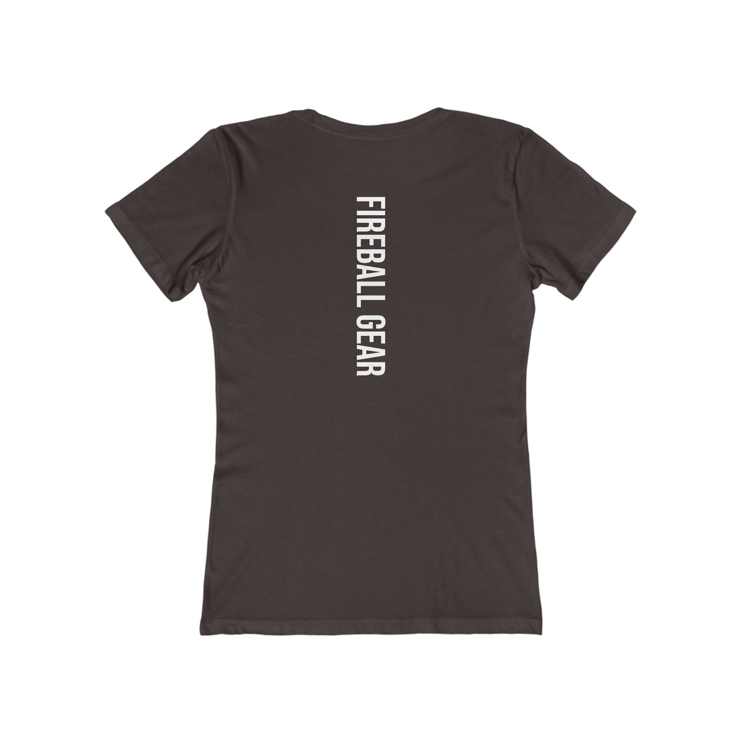 Fireball Gear - Flame &amp; Gear - Camiseta ajustada para mujer - Blanca