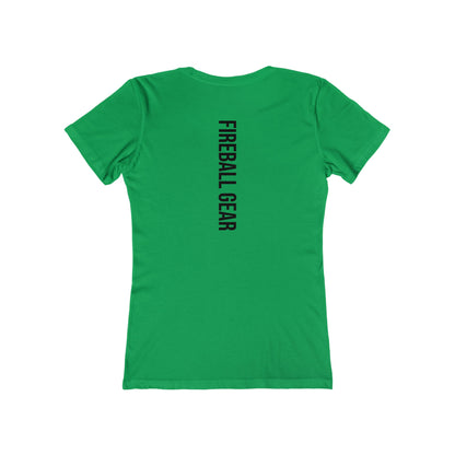 Fireball Gear - Flame &amp; Gear - Camiseta ajustada para mujer - Negra