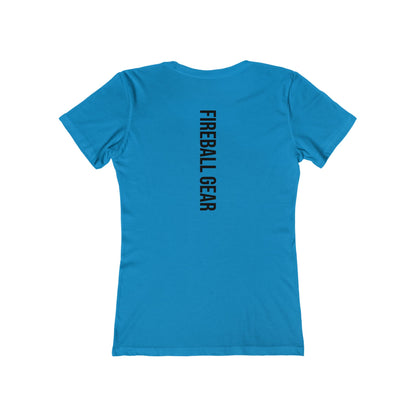 Fireball Gear - Flame &amp; Gear - Camiseta ajustada para mujer - Negra