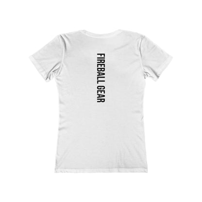 Fireball Gear - Flame &amp; Gear - Camiseta ajustada para mujer - Negra