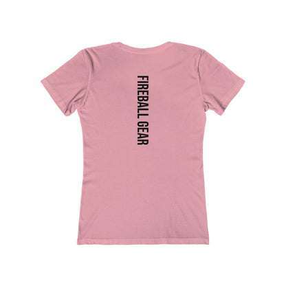 Fireball Gear - Flame &amp; Gear - Camiseta ajustada para mujer - Negra