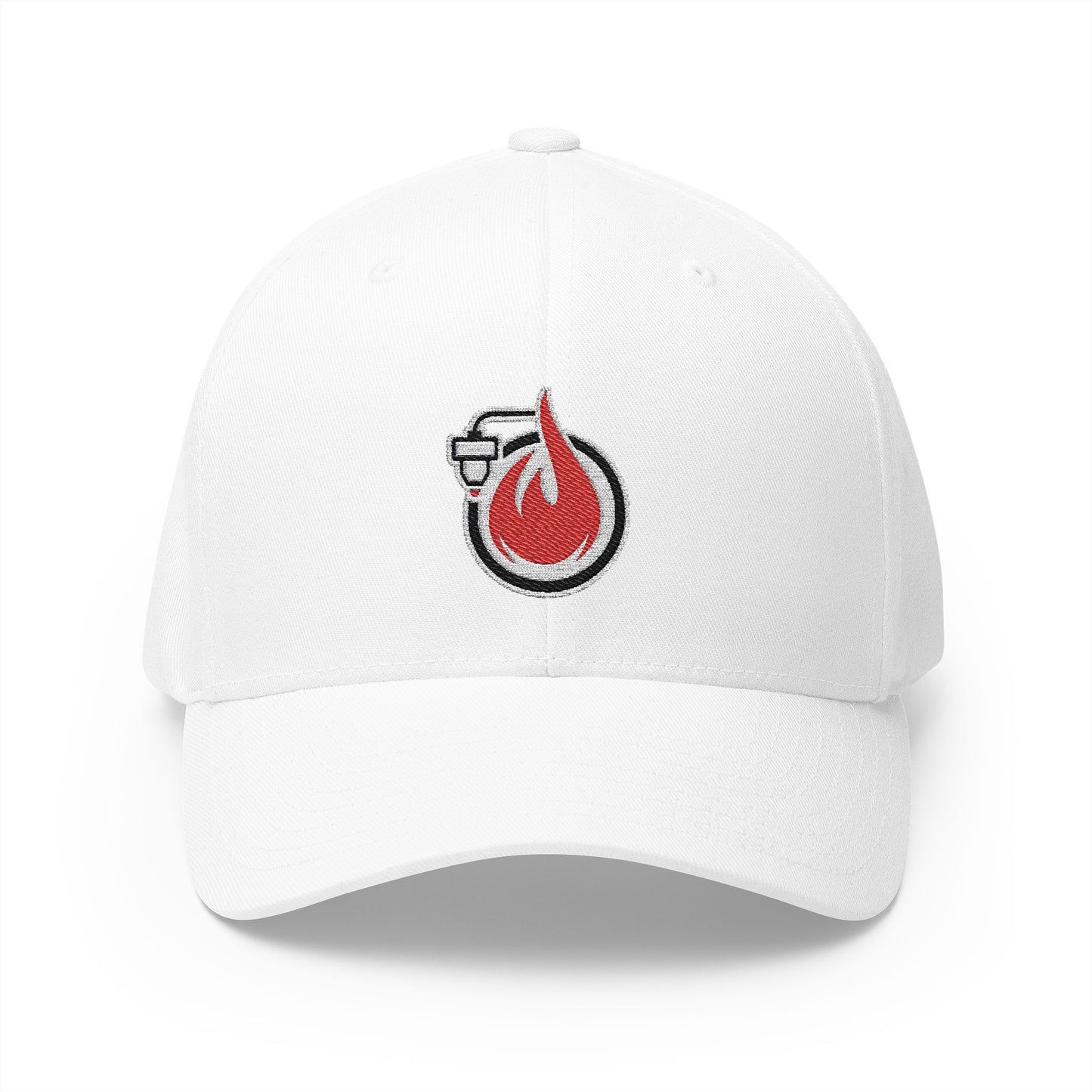 Fireball 3D - Brand Logo - Red & White - Light Colors - FlexFit Cap