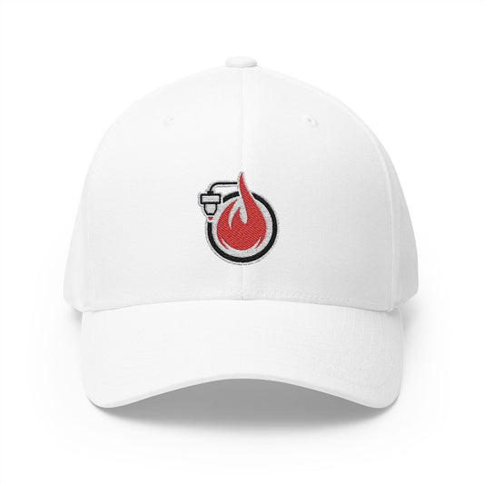 Fireball 3D - Brand Logo - Red & White - Light Colors - FlexFit Cap